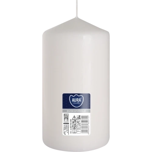 AURA sviečka valec 15 cm, Ø  8 cm, 600 g, doba horenia 66 hodín biela/naturál